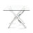 Rectangular Glass Top with Steel Base Dining Table-1272766672-1294526641