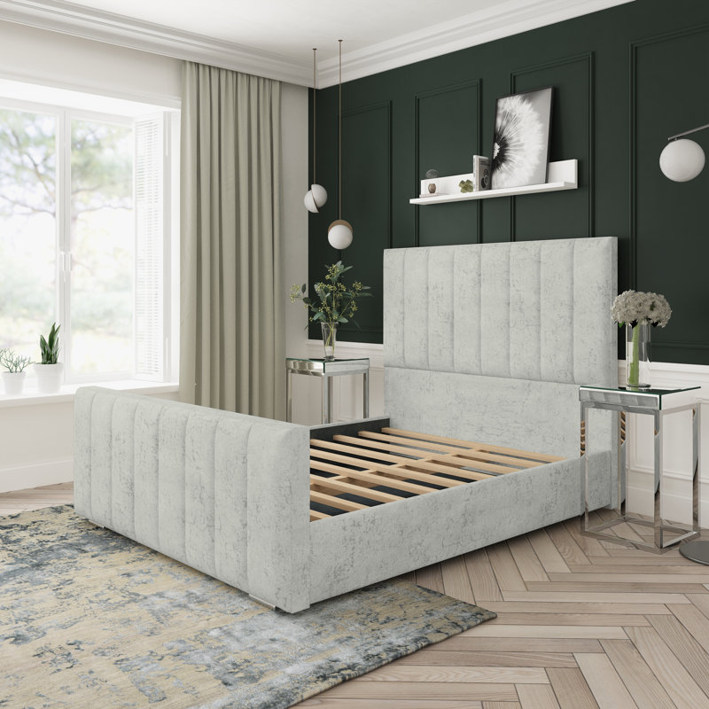 Upholstered Bed, Platinum, Single (3')
