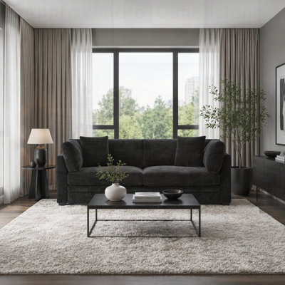 Canapé moderne à accoudoirs évasés avec coussins moelleux et structure durable, parfait pour des sièges élégants et confortables.