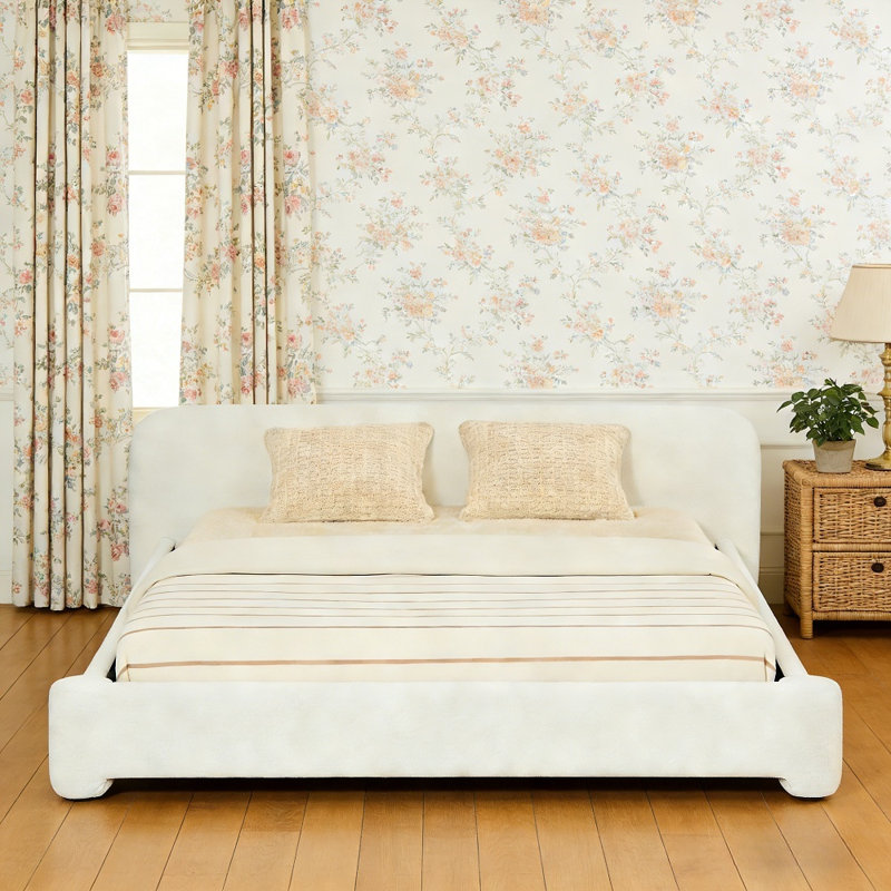 Duteil Cozy Boucle Upholstered Bed, King