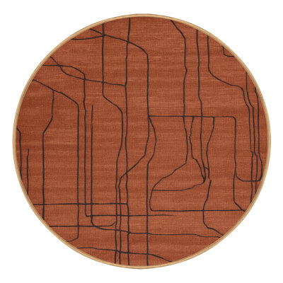 Machine Washable Abstract Brown Area Rug