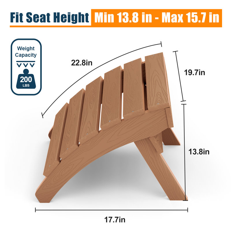 Adirondack Chair With Ottoman, Teak