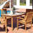 Rectangular Solid Teak Outdoor Dining Table - Light Wood Stain Finish - 47-Inch