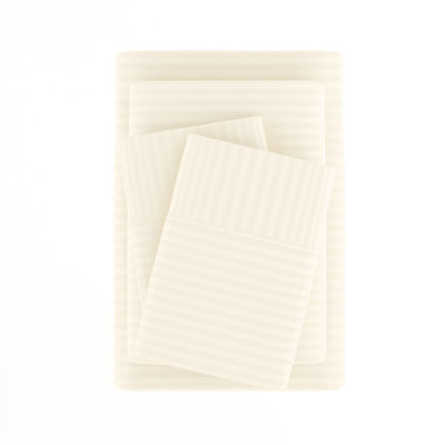 Becky Cameron Striped Embossed 4 Piece Bed Sheet Set