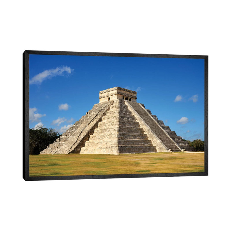 El Castillo, Mayan Ruin, Chichen Itza II by Susanne Kremer - Floater Frame Gallery-Wrapped Canvas Giclée on Canvas, Black