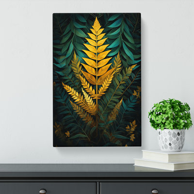 Fern Leaf Geometric No.2 - Wrapped Canvas