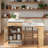 Kitchen Island With Extendable Dining Table, Double-sided Storage, 2 Drawers, Power Outlet And Side Open Shelves-119633168