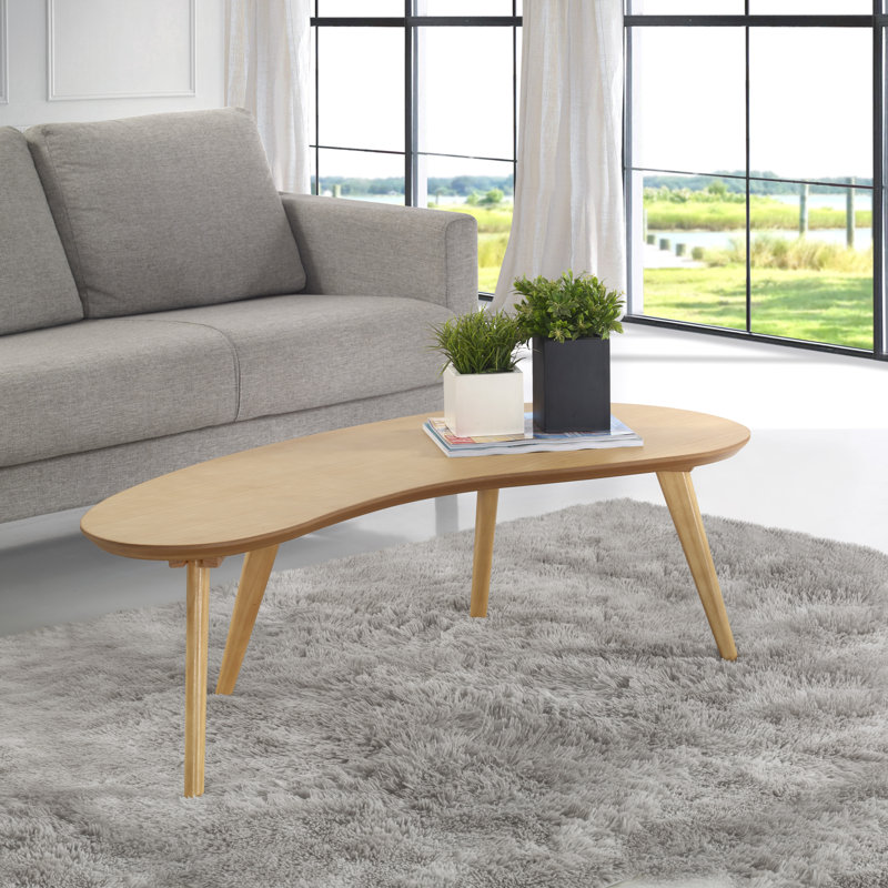 Chandrima Modern Abstract Coffee Table, Honey Oak