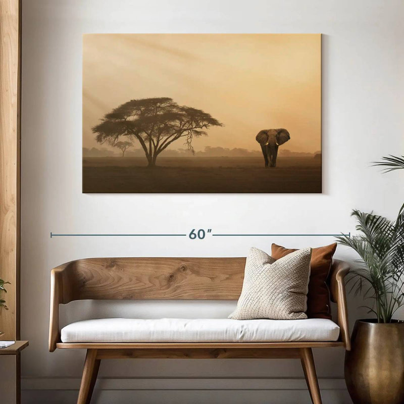Brampt Elephant In Amboseli Park, 32" H x 48" W