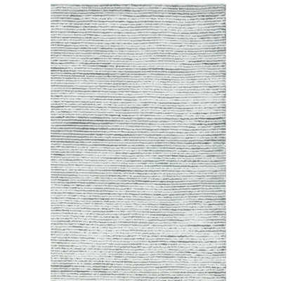 Xaniah Hand Tufted Wool/Viscose/Cotton Solid Color Rug in Charcoal/Ivory/Charcoal/Ivory