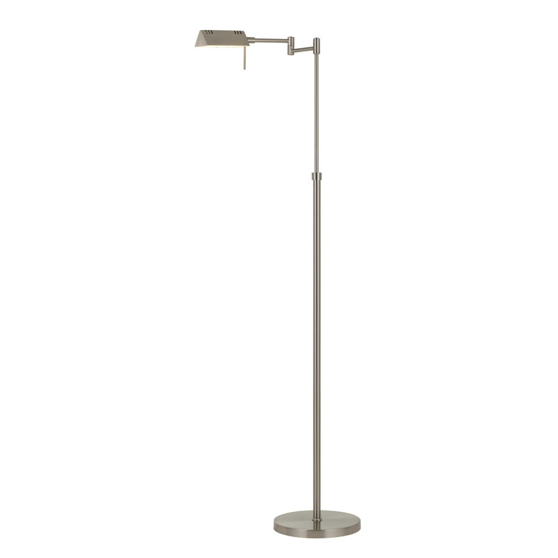 Gambino 61'' LED Swing Arm Floor Lamp, Brushed Steel