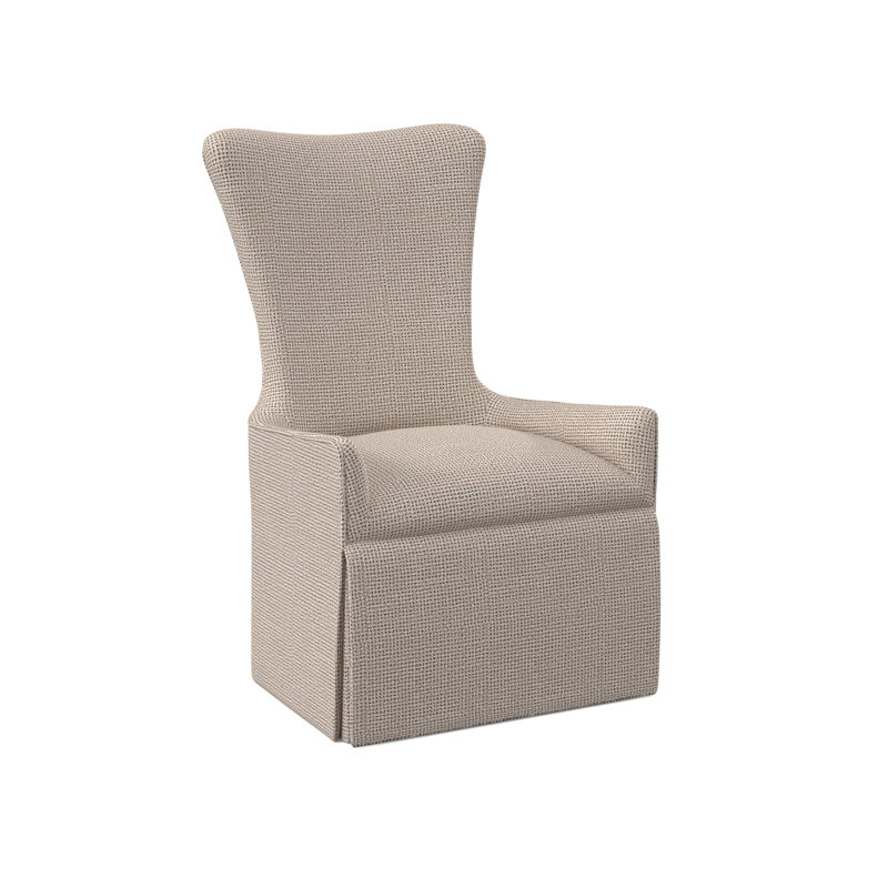Chaise d'hôte Providence - à jupe, Espresso, 100 % polyester lin Elise