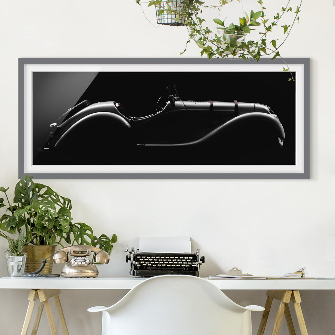 Gerahmter Grafikdruck Vintage Car Silhouette