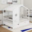Lit double en bois avec lit gigogne et tablette de rangement-1753164854