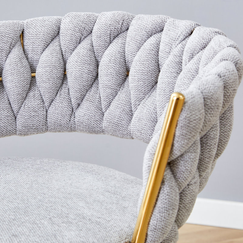 Two Sets Of Swivel Bar Stools, Gold, Light Gray