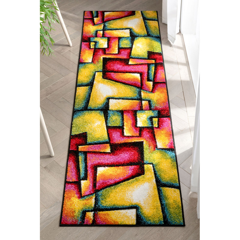 Seville Geometric and Abstract Area Rug, Runner 67 x 220cm