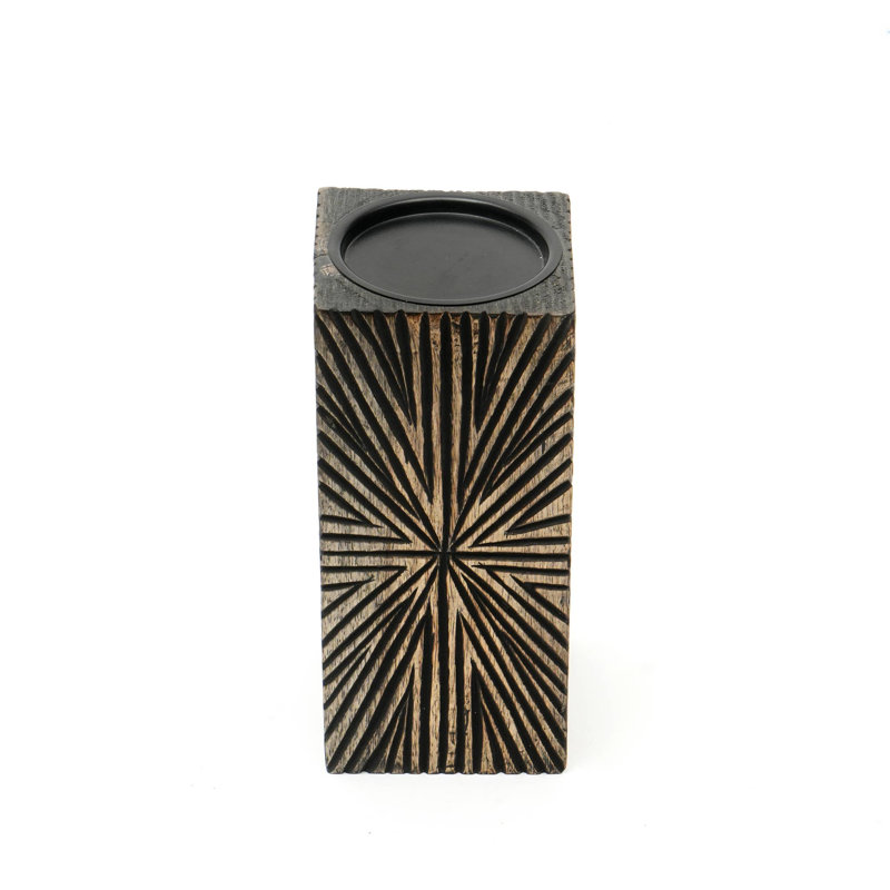 Porte-bougie décoratif en bois
