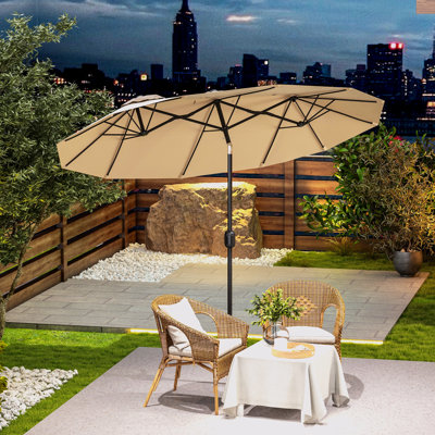 Parasol de patio à double face Outsunny