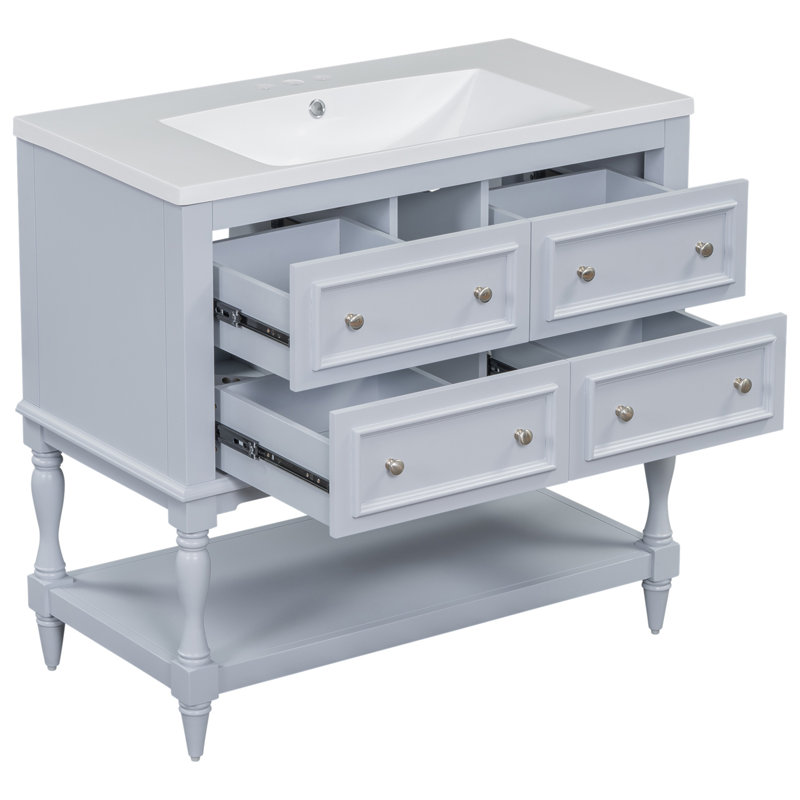43 36 " Freestanding Standard Single Bathroom Vanity Base, Blue