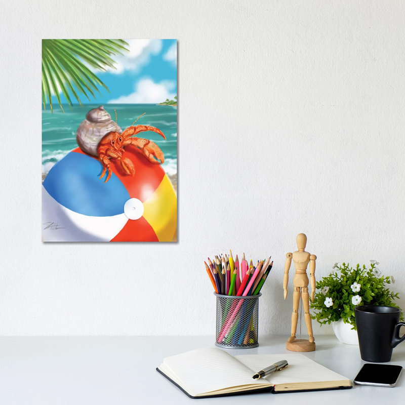 Beach Friends - Hermit Crab by Shari Warren - Wrapped Canvas Print, 20.32 cm H x 30.48 cm W