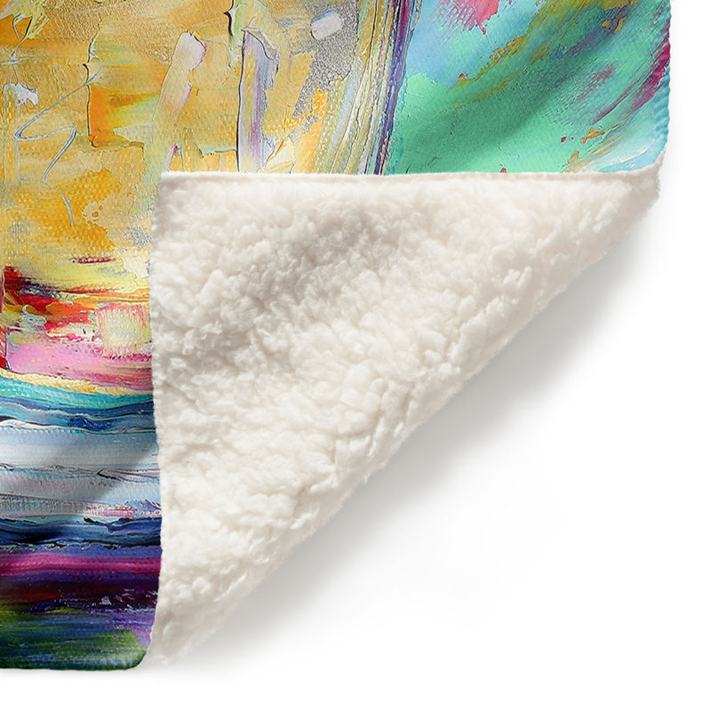 Couverture sherpa doux thé camomille, l 51 po x L 60 po