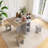 5-Piece Wood Top Folding Extendable Dining Table Set