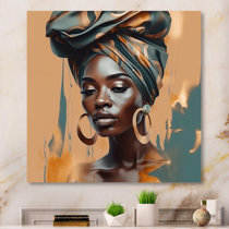 Digital Hyperrealistic Portrait of Beautiful African Woman, Woman Portrait,  Digital Drawing, Canvas Print, Wall Art, Elegant Modern Art 