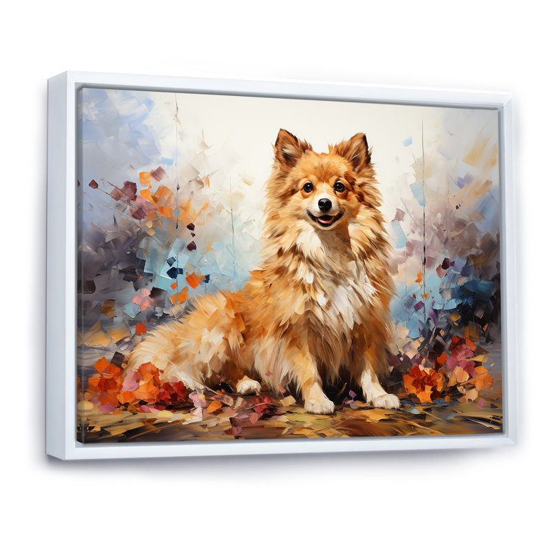 Poméranie Poise I sur toile, H 30 po x l 40 po x P 1,5 po, Cadre flottant blanc