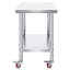 Table de travail de 36 po x 24 po en acier inoxydable avec 4 roulettes pour le rangement des aliments dans la cuisine - conception utilisateur et structure stable à 3 niveaux
