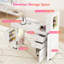 Professional Manicure Table Nail Desk with Dual Display Shelves, Locking Wheels, Wrist Cushion, and Built-in Dust Collector-109743589