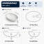 Oval Solid Surface Vessel Sink 20" Above-Counter Matte White Bathroom Sink