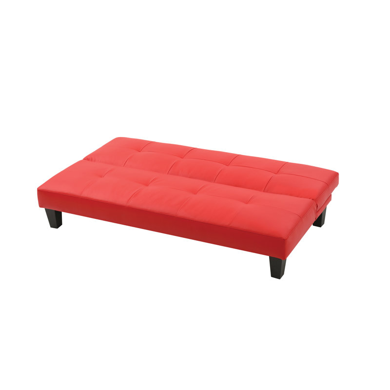 Viren 67.13'' Sleeper, Red / Black Faux Leather