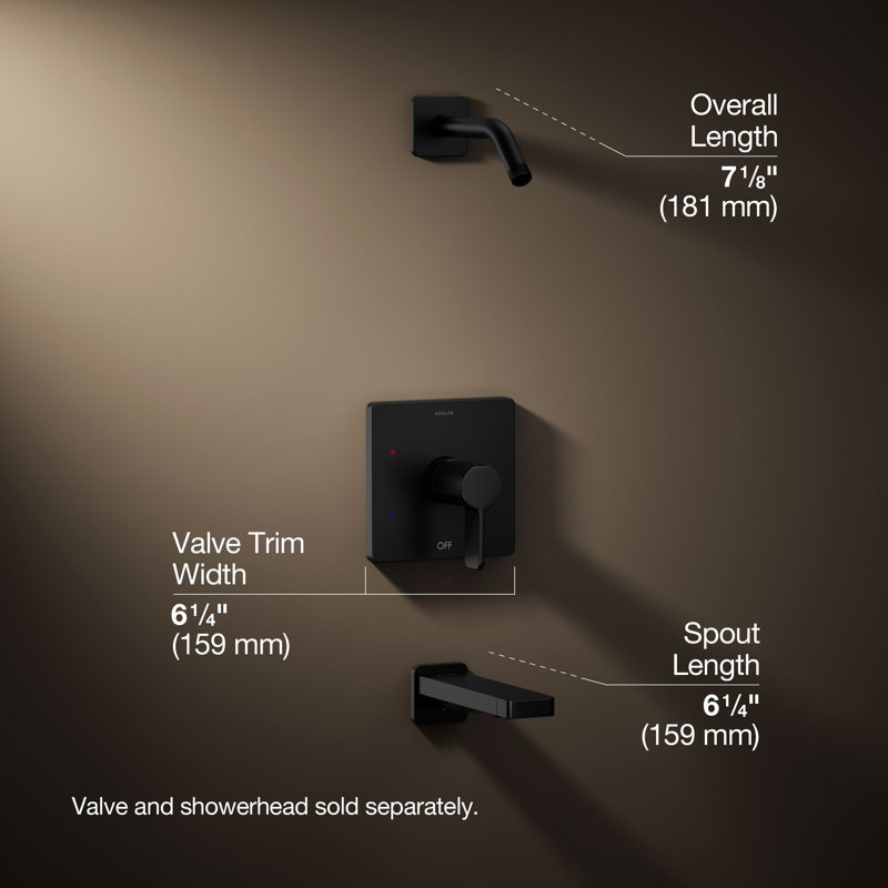 Parallel Bath and Shower Trim Set, Matte Black