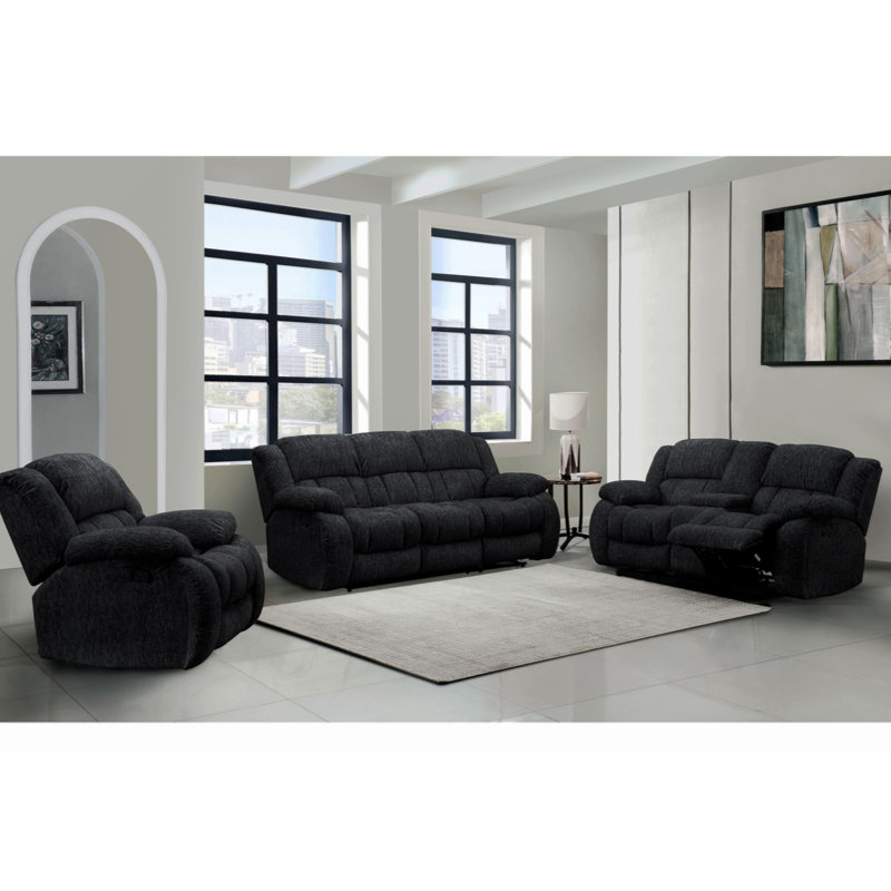 Causeuse inclinable STONIC, Noir, noir, noir, noir