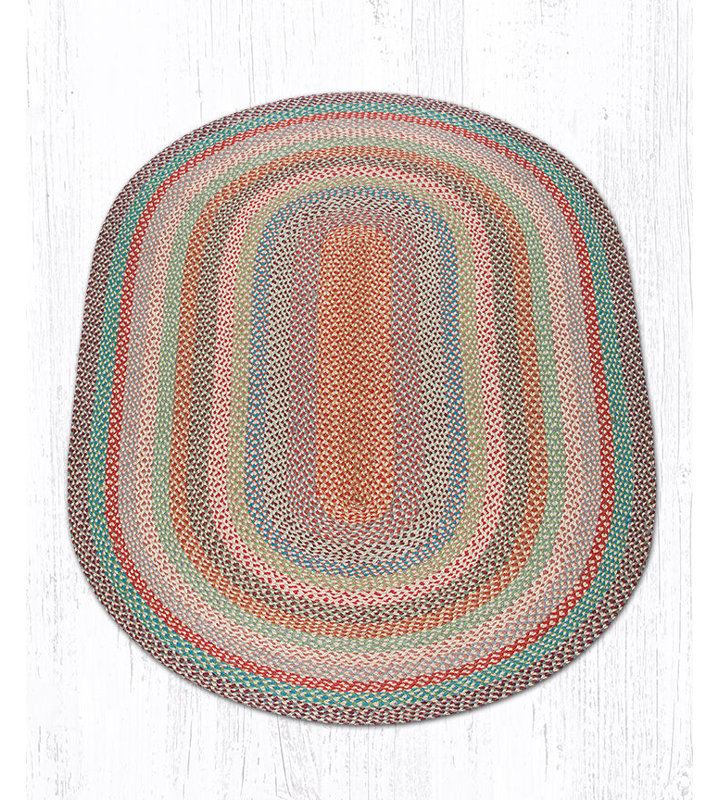 Tapis décoratif ovale en jute tressé à la main de style rustique, 5 pi x 8 pi