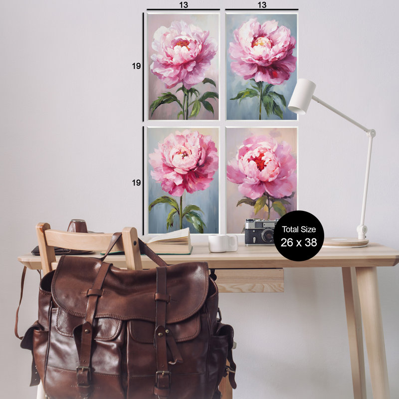  "Flush Pink Florals" par Petal Prints Design, H 19 po x l 13 po