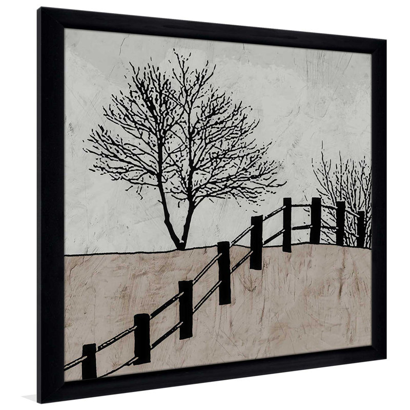 «Over The Fence» par Ynon Mabat - reproduction d'art graphique sur toile, H 31,5 po x l 31,5 po x P 1 po, Cadre noir