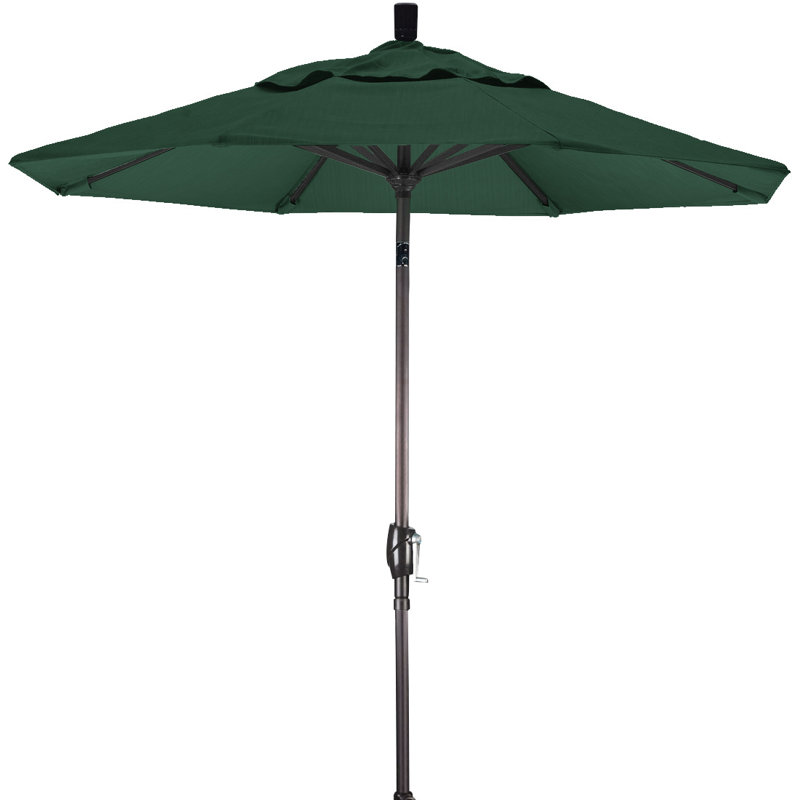 Parasol de marché 7,5', Bronze, Pacifique, Toile verte Pacifica