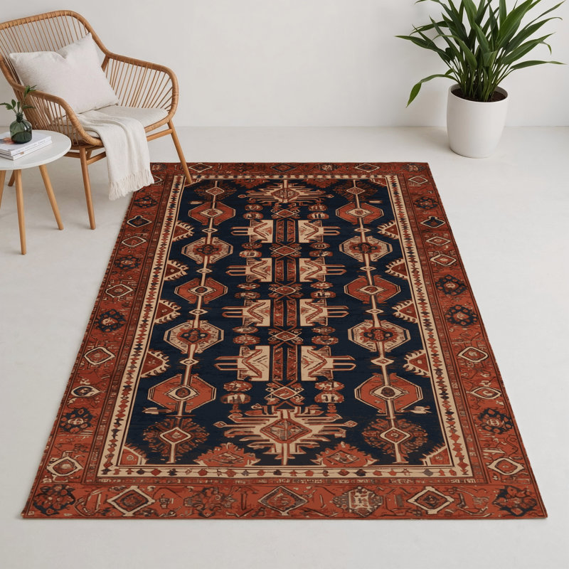 Tapis d'intérieur et d'extérieur brun Persian