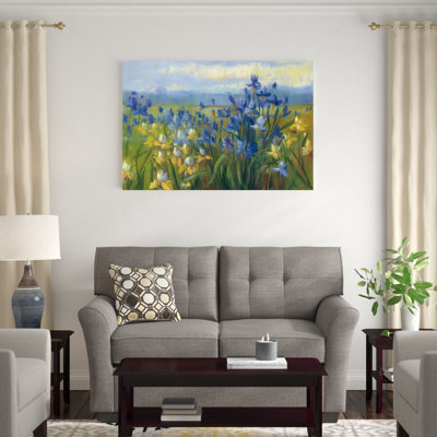 " Blue And Yellow Flower Field V2 " by Carol Rowan