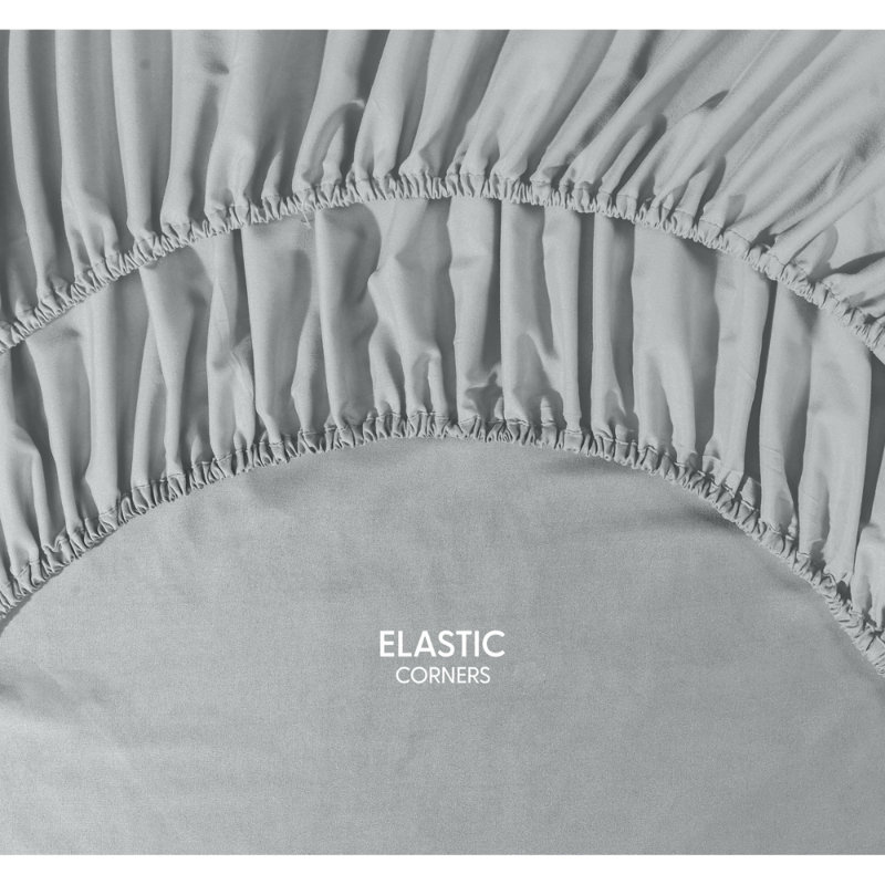 Ensemble de draps 4 pièces Beddora, Ensemble de draps pour très grand lit avec 2 taie, Argent 