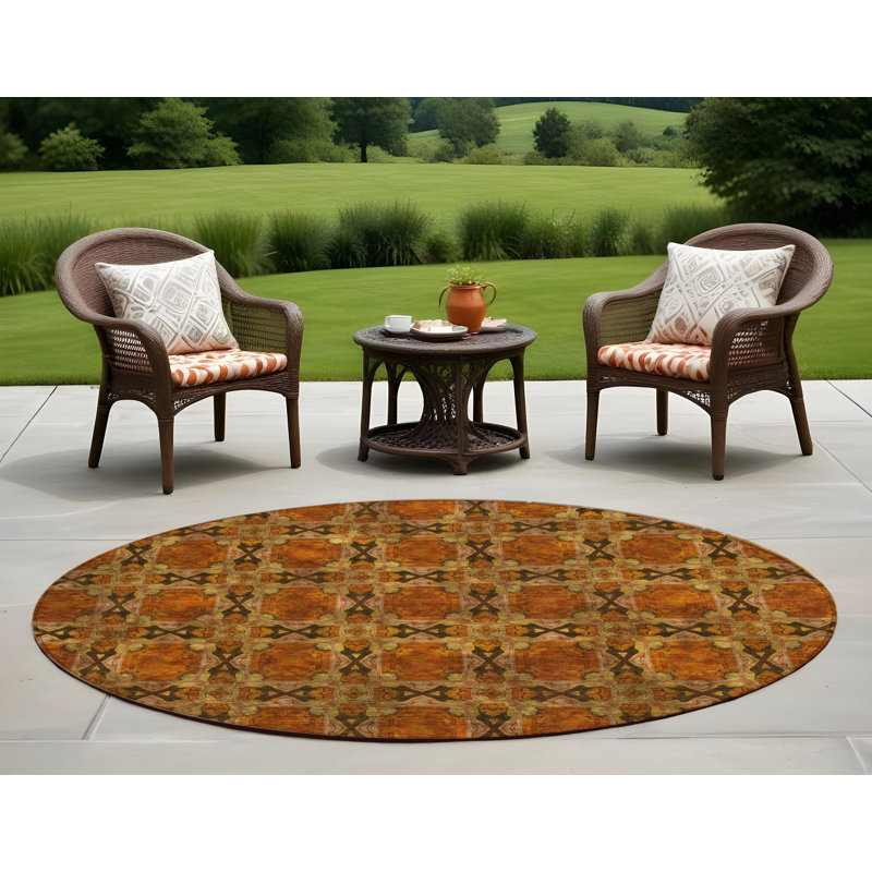 Tapis intérieur antidérapant rond 8 pi