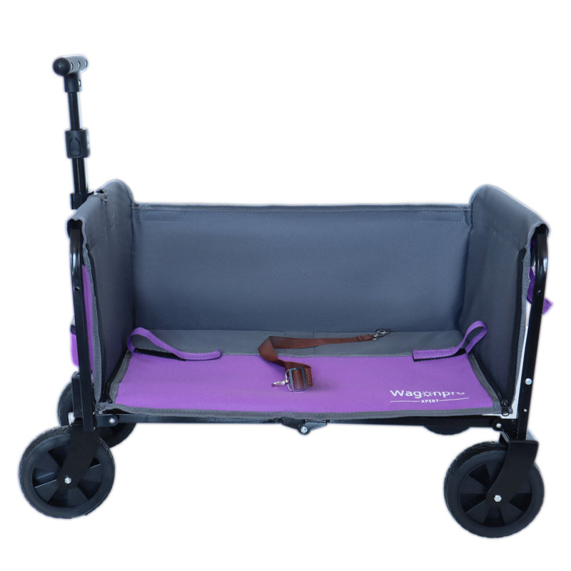 Chariot de camping pliable convertible avec banquette, mauve