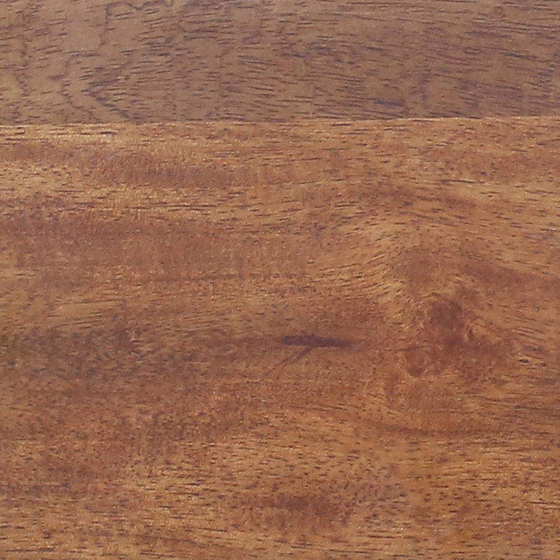 Table d'appoint ronde transitionnelle en bois de manguier et en verre