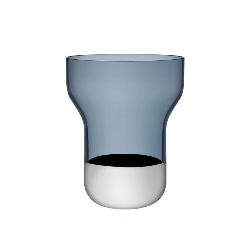 Vase contour bleu acier - Platine