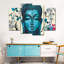 Buddha Buddha Statue Flowers, ensemble de 4 impressions sur toile, ensemble de 4 pièces-93061159