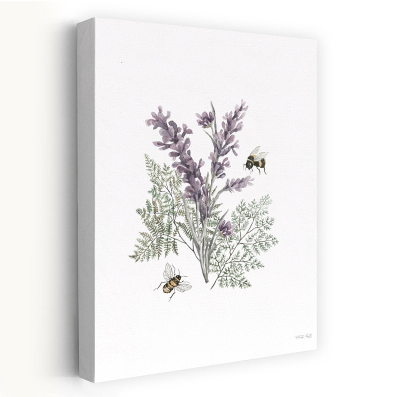 Lavande botanique, abeille, art lavande contemporain, H 36 po x l 24 po