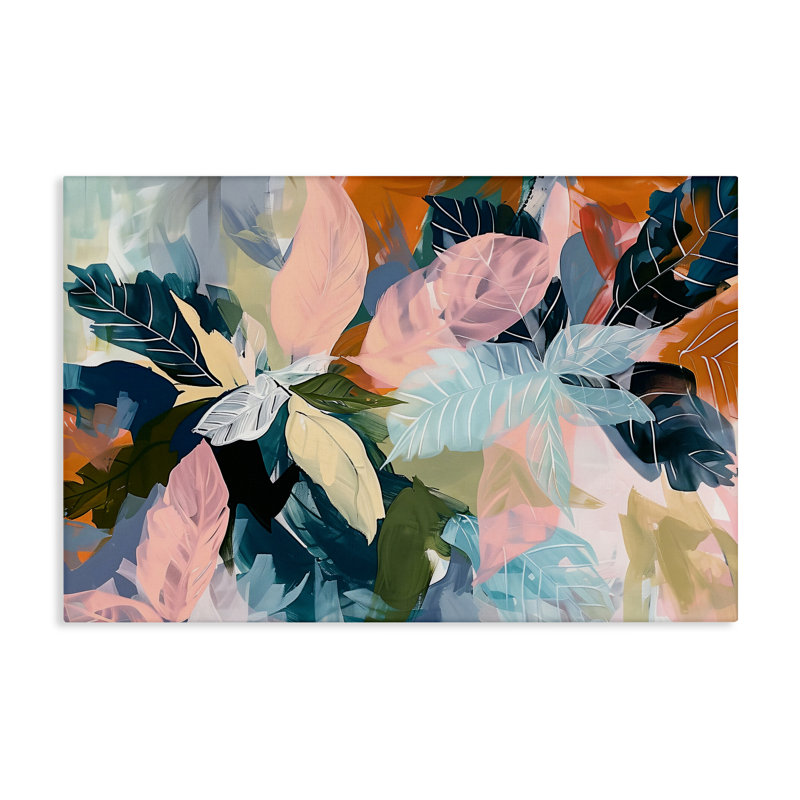 Toile brillante avec oasis tropicales, design par Elara Yasna, H 16 po x l 24 po