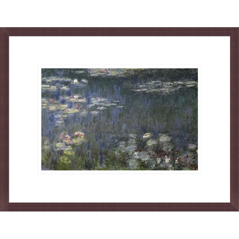 Nénuphars: reflets verts (section de gauche) par Claude Monet, impression giclée encadrée, H 12,92 po x l 16,75 po