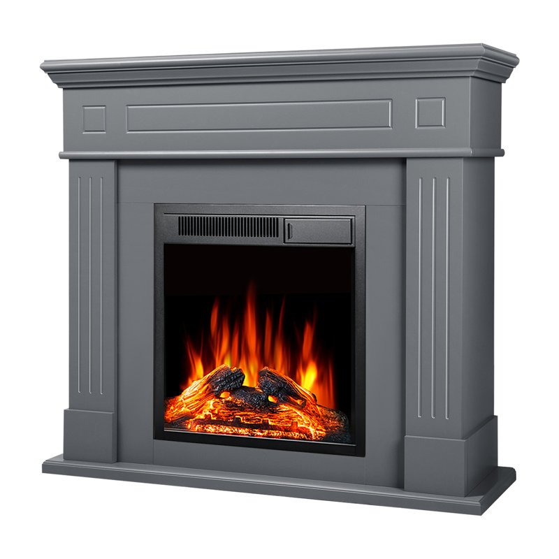 Small Electric Fireplace With Mantel,43.39"w X 39.68"h X 13.70"d, 750w/1500w Heater (5100 Btu, 400 Sq Ft), 3d Realistic Led Flames, Silent (=40db)